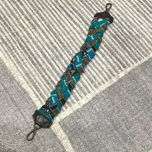 Elegant Braided Shoulder Strap in Blue and Black